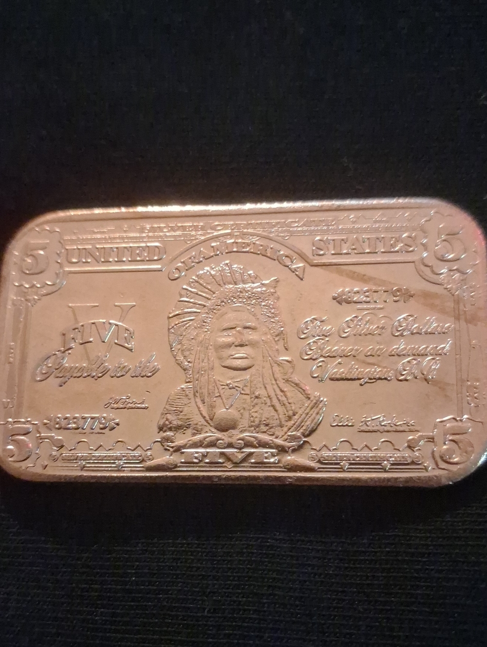 Copper-Tone Novelty Money Clip Bar - Brown